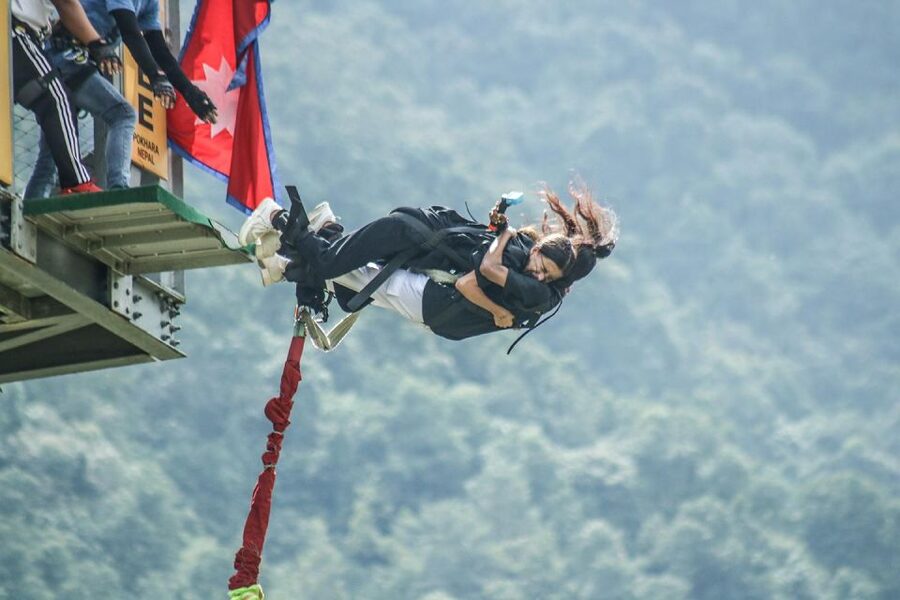 Double Dare: Tandem Bungee Adventure - The tandem bungee jump and mountain setting