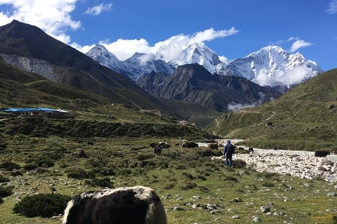 Everest base camp flight over by Helicopter from Kathmandu - Fuel Stop and Flight Toward Everest