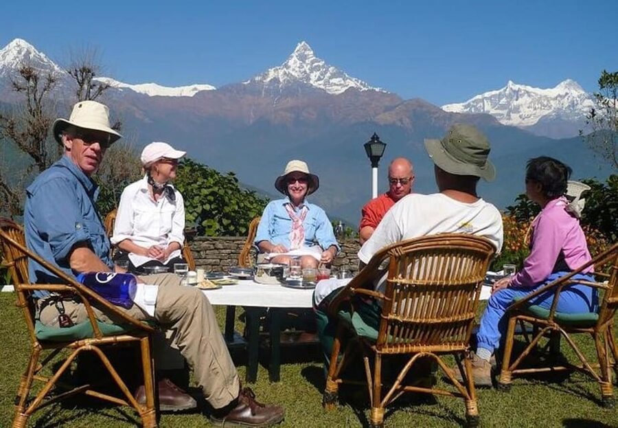 From Pokhara: Annapurna View Day Hike - Walking from Kande through forest and farmland