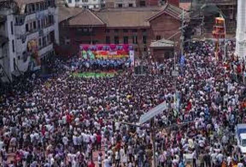 Kathmandu Durbar Square | Holi Festival Celebration 2 March - Meeting near Paknajol Marg