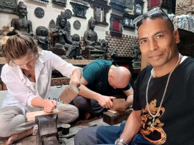 Kathmandu: Wood Carving Workshop with Local Artisan (Thamel) - From outline to first cut