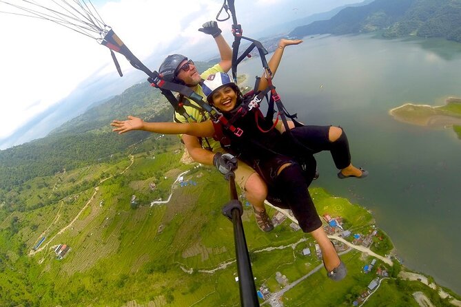 Paragliding Tandem Flight from Pokhara with Photos and Video - From Lakeside to Sarangkot at 10:15 am
