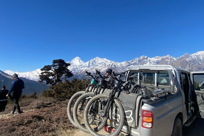 Pokhara Valley Mountain Bike Adventure Private Tour - World Peace Stupa after the long ride